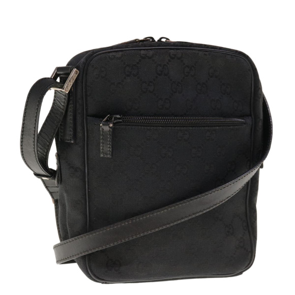 GUCCI GG Canvas Shoulder Bag Black 018 1612 Auth 66012 - Picture 1 of 16
